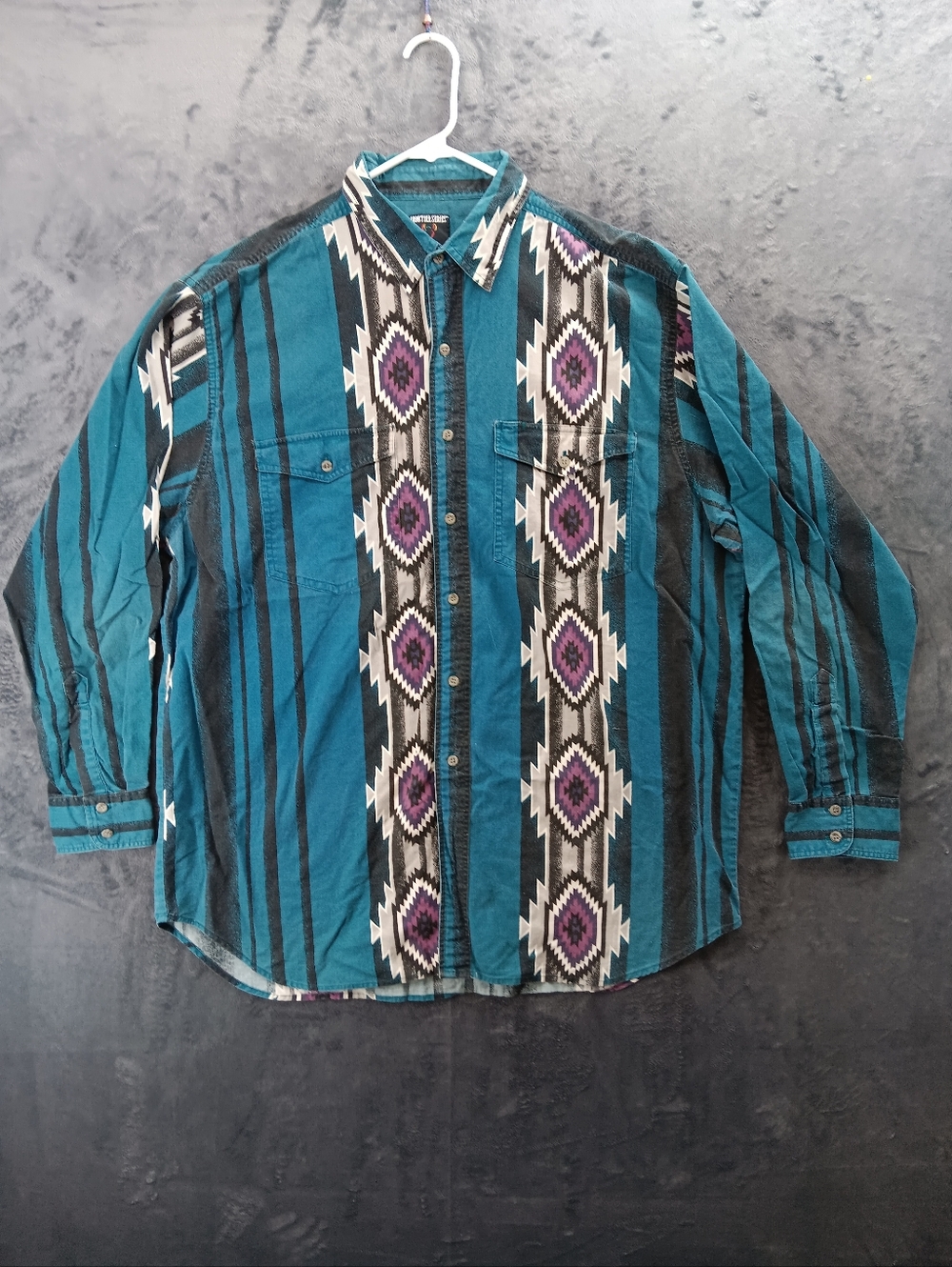 Frontier Series Vintage Aztec Western Southwest Button Up Shirt XL Men's